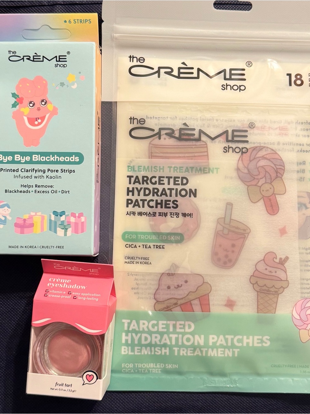 The Crème Shop: Hydration Patches, Blackheads Pore Strips & Eye Shadow!